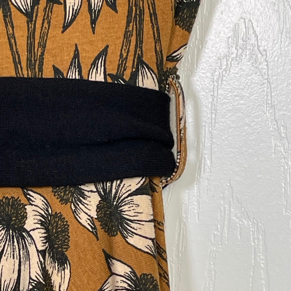 Effie's Heart Colette Susan Dress Sz Small Mustard Floral Tie Waist NWT - Picture 12 of 16
